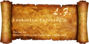 Levkovics Felicián névjegykártya